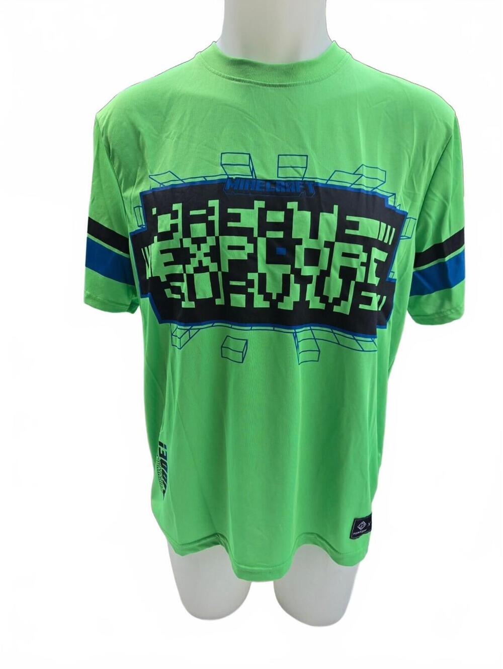 Men's Large Short Sleeve Minecraft Graphic T-Shirt in Bright Green